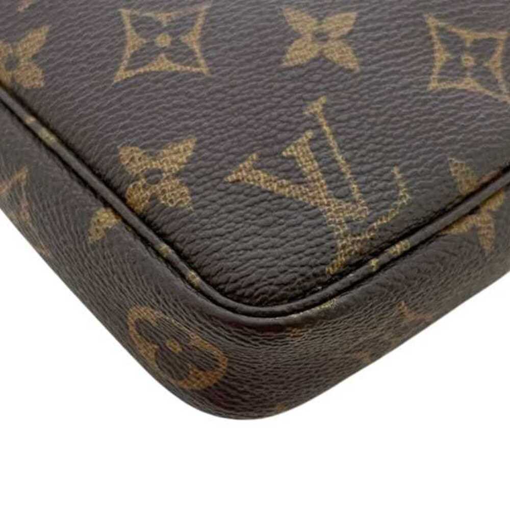 LOUIS VUITTON Authentic Brown Monogram Leather Pochette Pouch - Picture 5 of 11